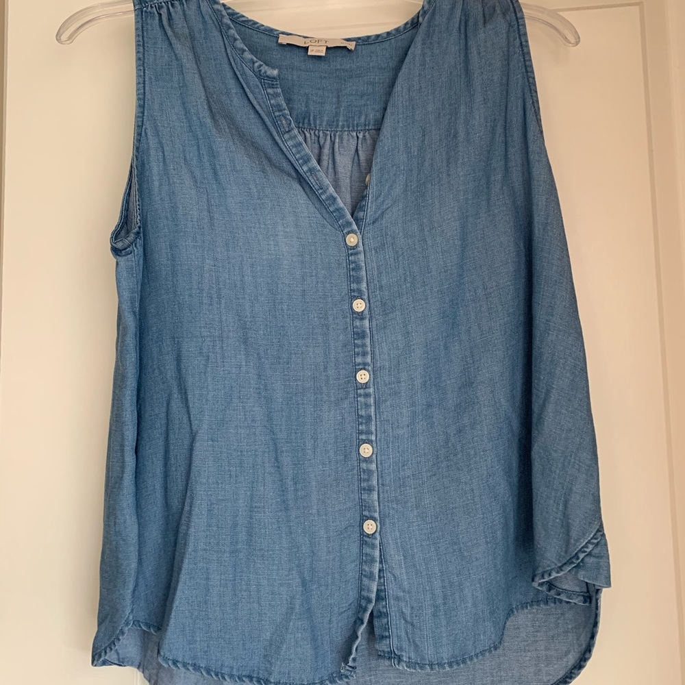 Chambray Button Up Tank - image 1